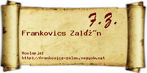 Frankovics Zalán névjegykártya